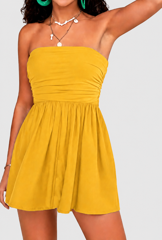 💯Women Summer Casual Strapless Tube Top Romper Jumpsuit