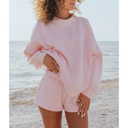 Women 2 Piece Outfits Sweat Shorts Sets