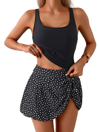 Limited time sale🔥Women's Tummy Control Two Piece Swimsuit High Waisted Tank Top with Swim Skirt