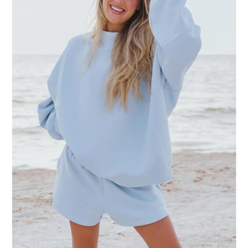 Women 2 Piece Outfits Sweat Shorts Sets