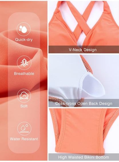 Women Retro Tankini Swimdress Tummy Control Bathing Suits Two Piece