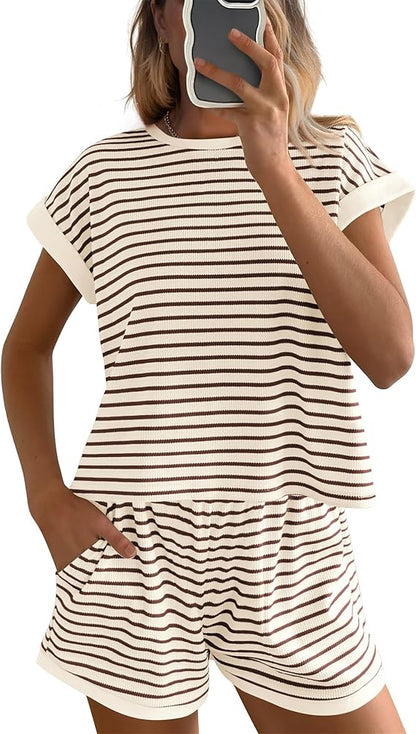 Limited time sale🔥Womens Striped Knit Sets 2 Piece Outfits