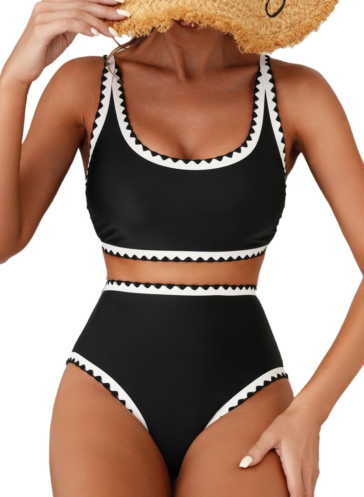 Women's Bikini Sets Floral Print Whip Stitch 2 Piece Swimsuits