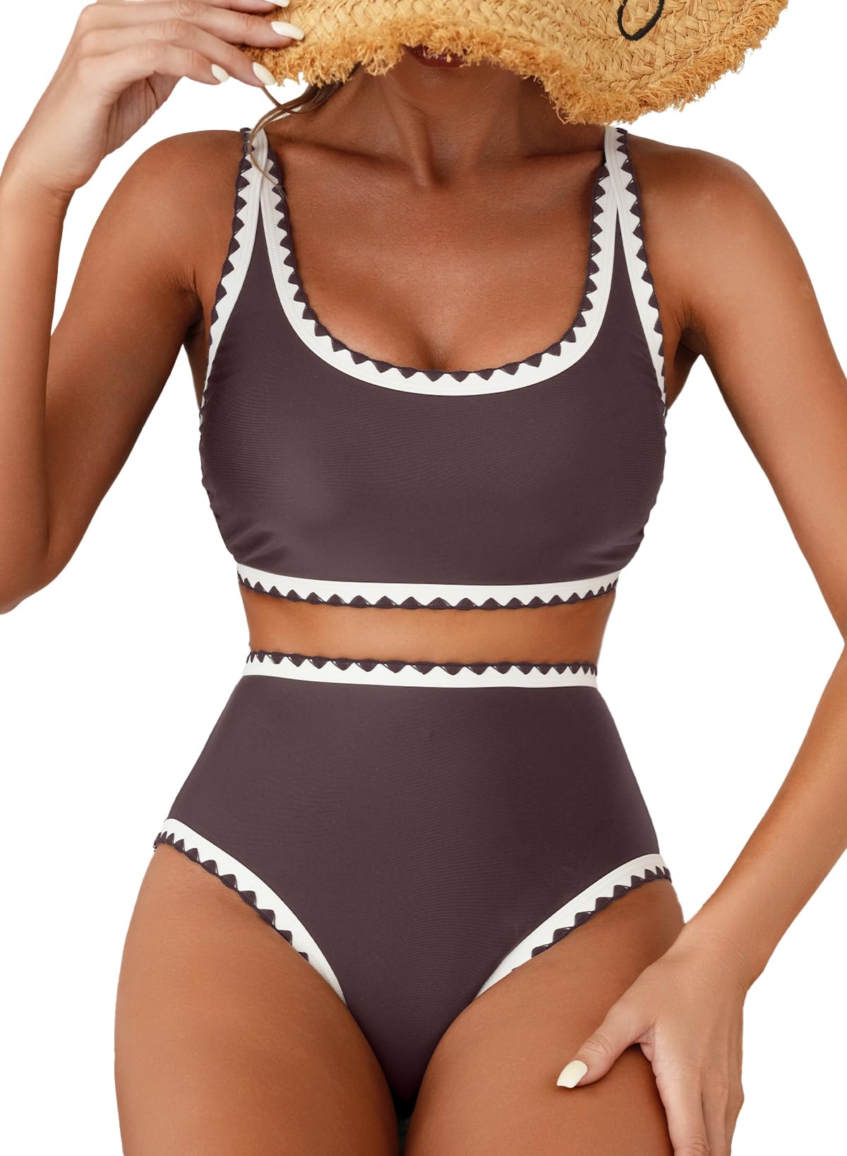 Women's Bikini Sets Floral Print Whip Stitch 2 Piece Swimsuits