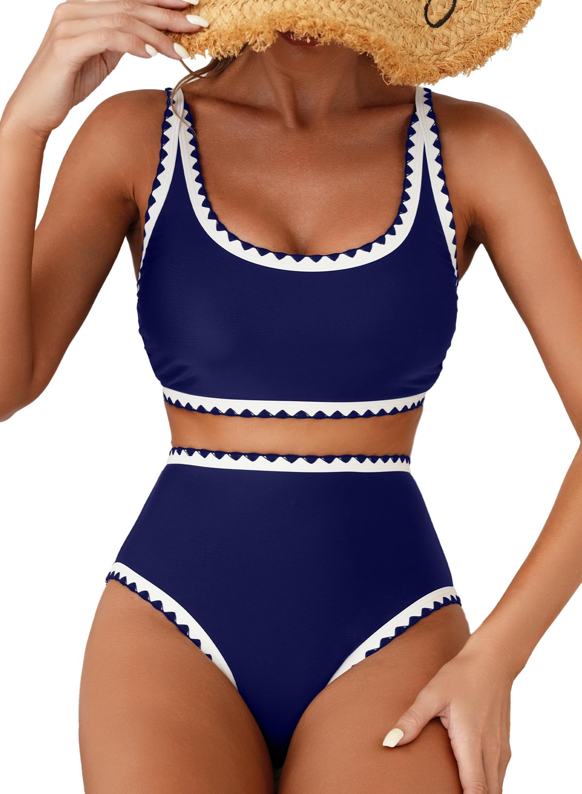 Women's Bikini Sets Floral Print Whip Stitch 2 Piece Swimsuits