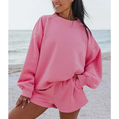 Women 2 Piece Outfits Sweat Shorts Sets