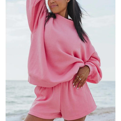 Women 2 Piece Outfits Sweat Shorts Sets