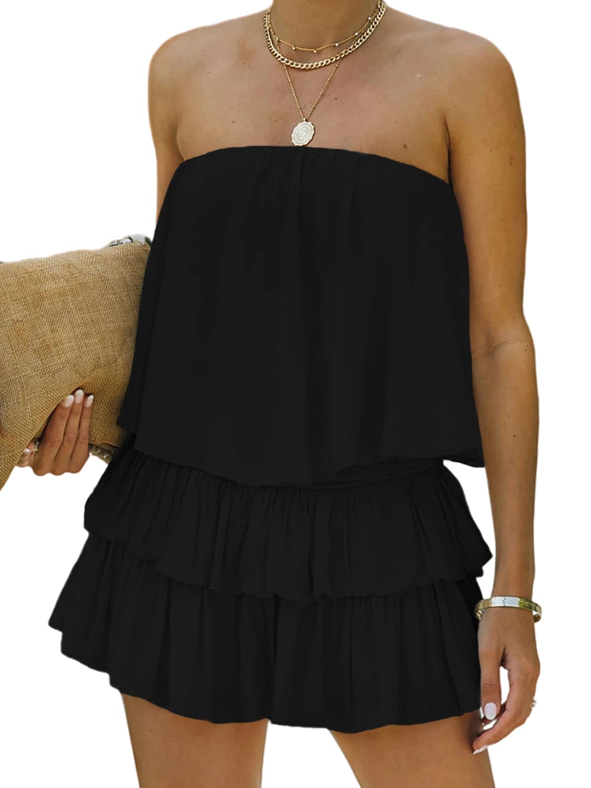 Limited time sale🔥Women's Summer Style Off-The-Shoulder Smocked Romper