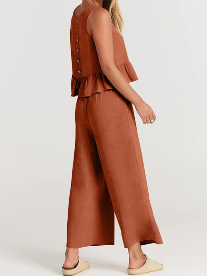 2024 Women's Summer 2 Pieces Outfits - Lounge Set with Pockets