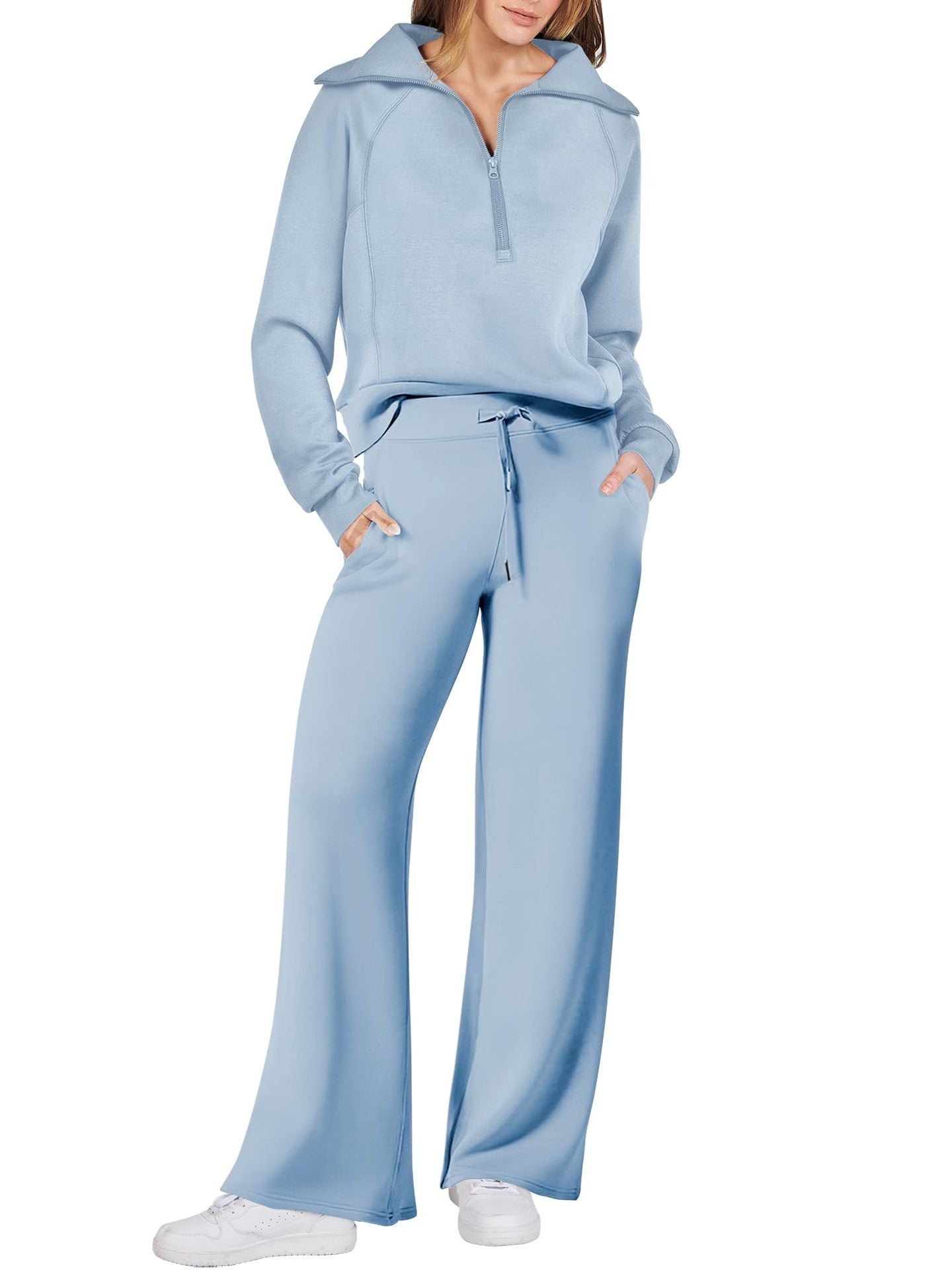 Limited time sale🔥Women's Navy Collar Half Zip Suit