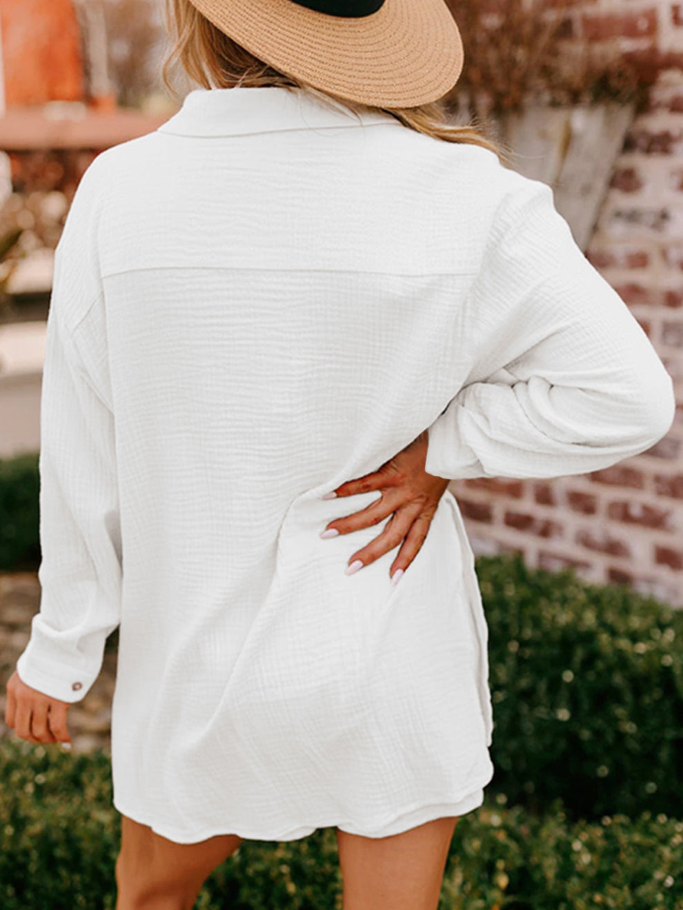 Limited time sale🔥Women's Gauze Button Long-Sleeved and Shorts Set